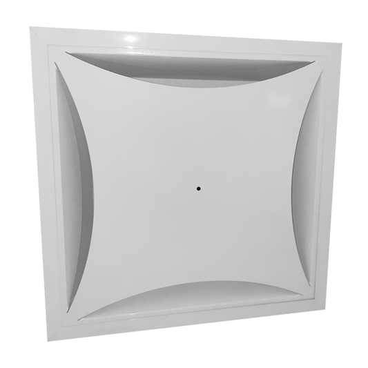 CEILING DIFFUSER 24X24 FLAT CONE WHIT FIBER HOOKS