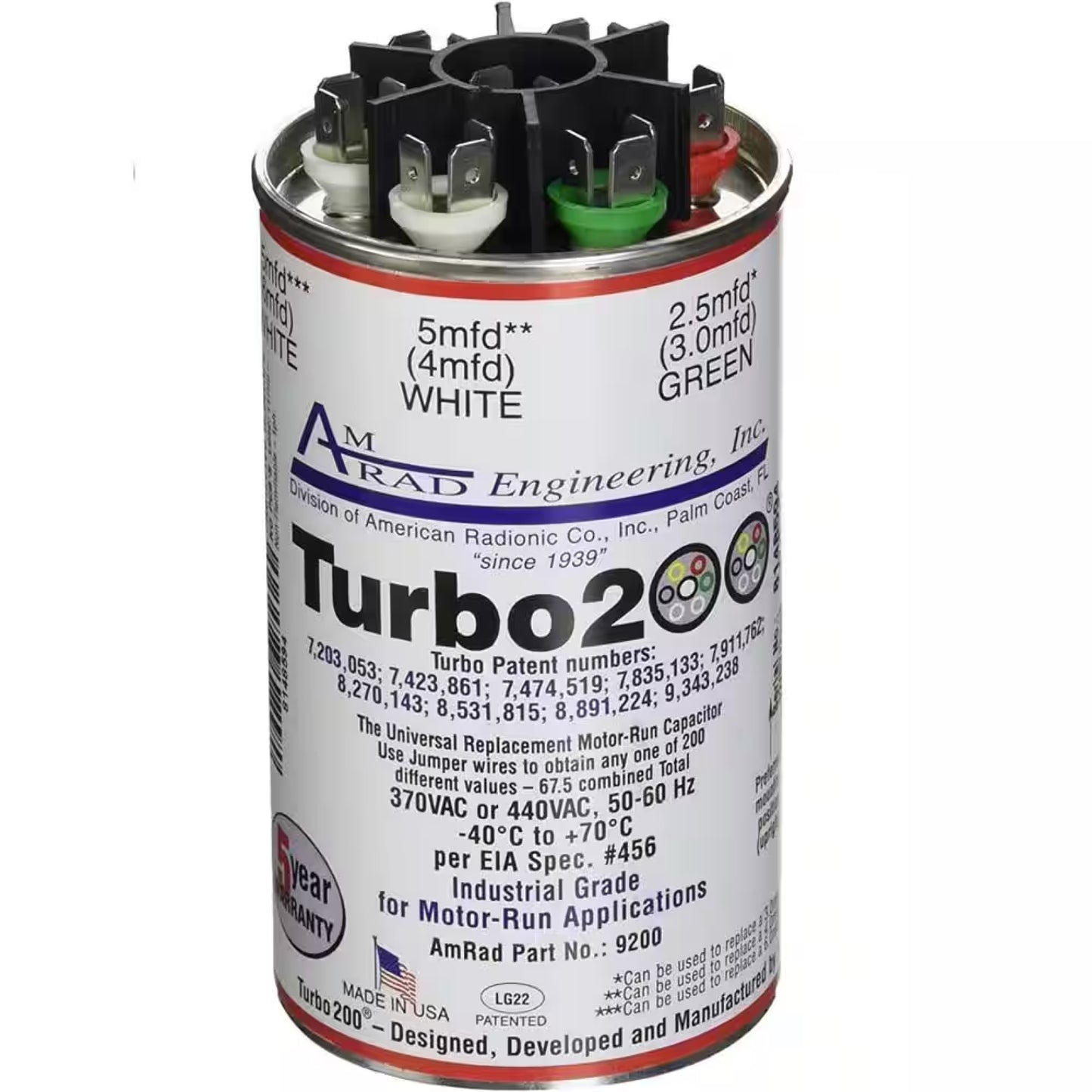 TURBO 200 CAPACITOR UNIVERSAL SIZE