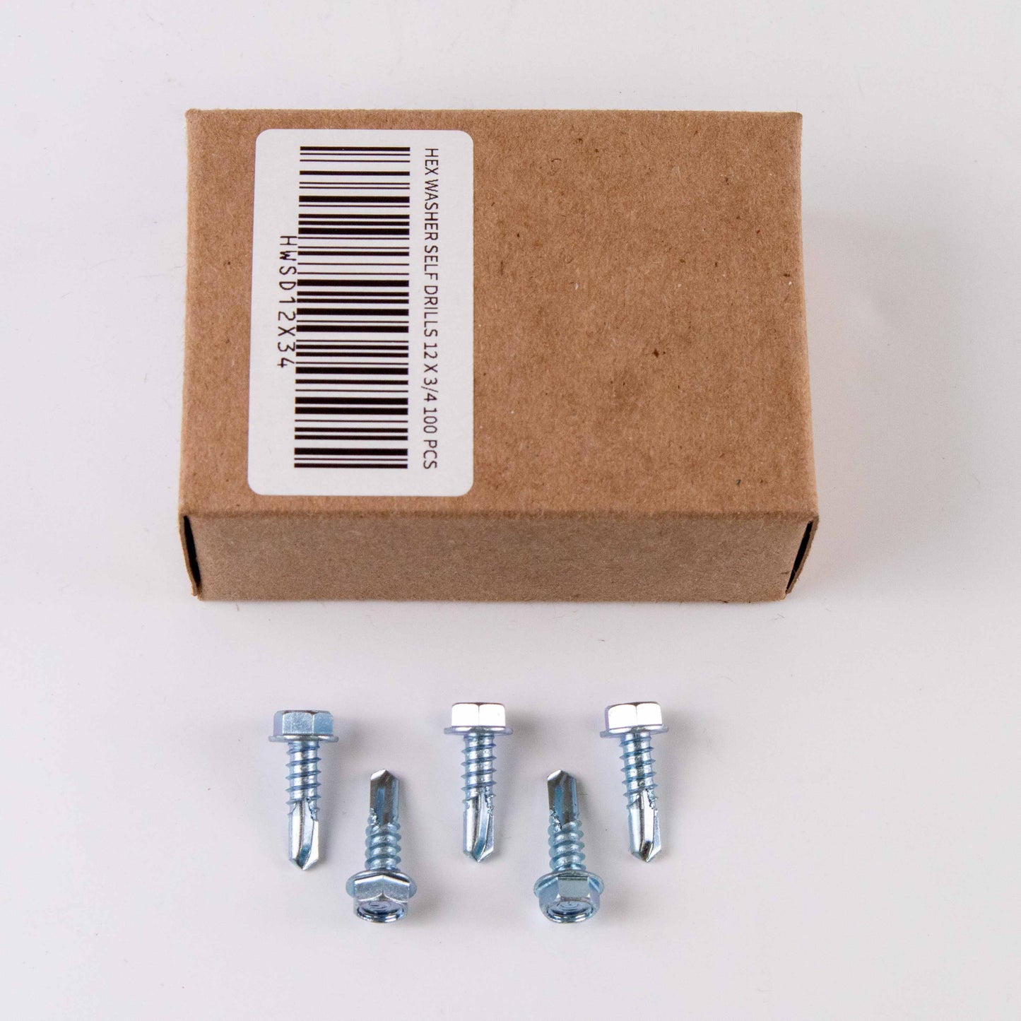 SCREW - HEX WASHER SELF DRILLS 12 X 3/4 100 PCS
