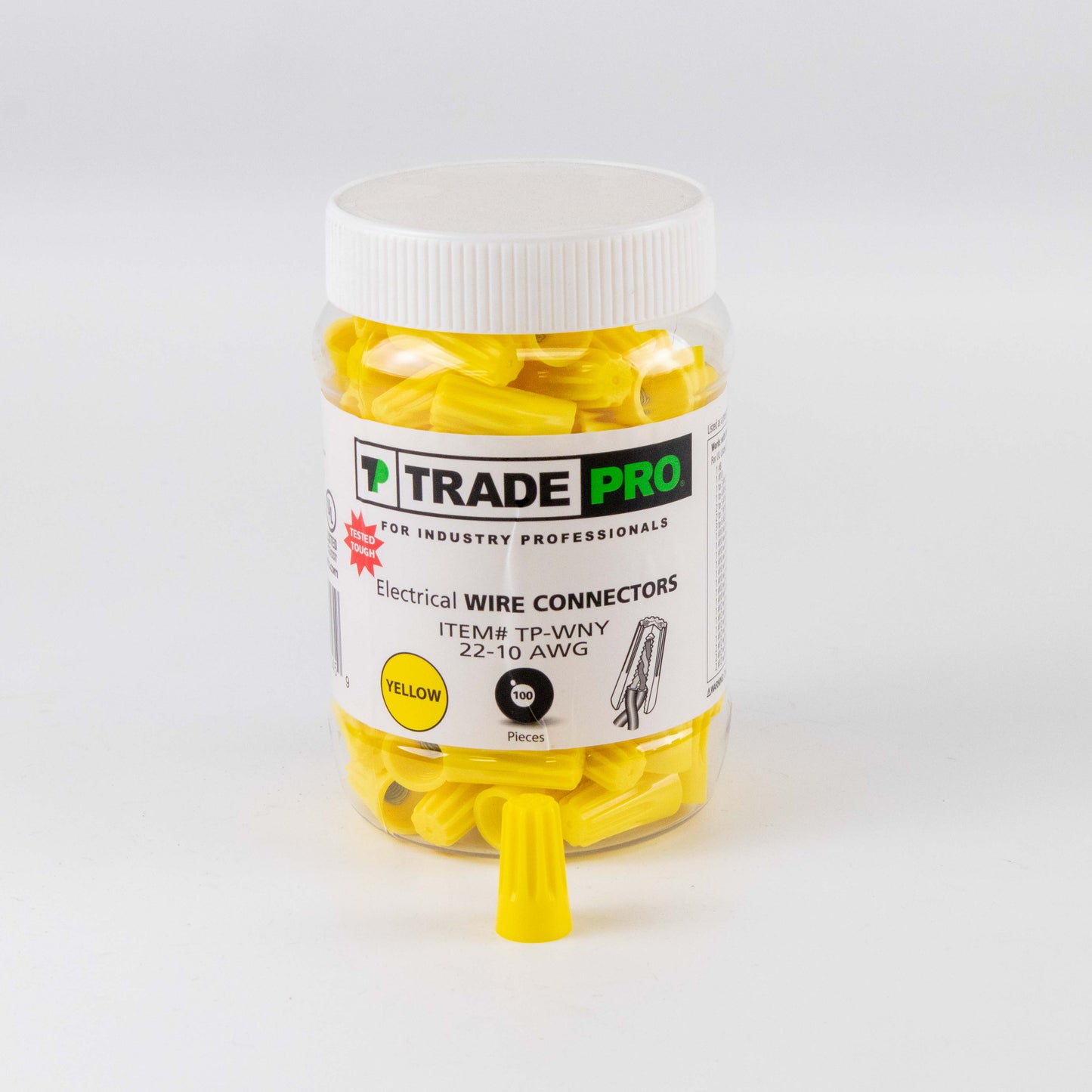 WIRE CONNECTORS -AWG 22-10/YELLOW 100PCS