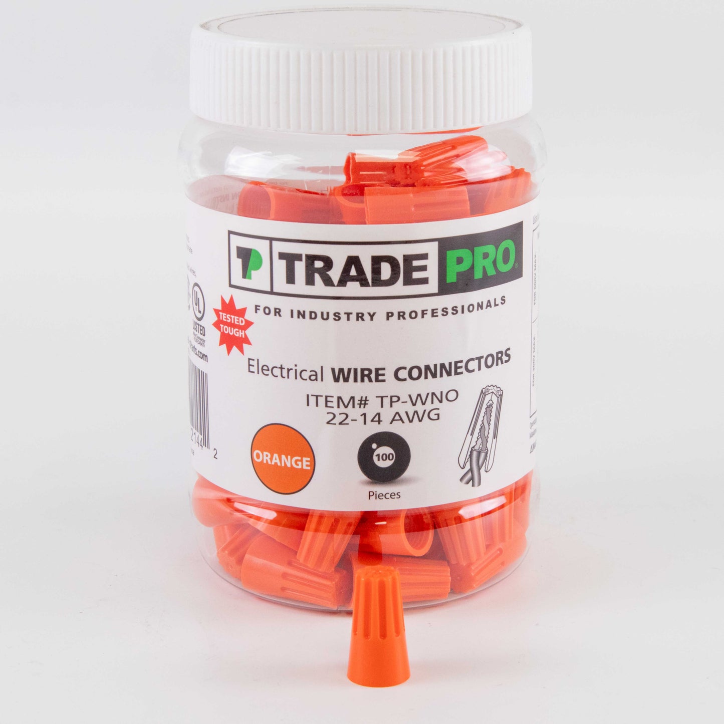 WIRE CONNECTORS -AWG 22-14/ORANGE 100PCS
