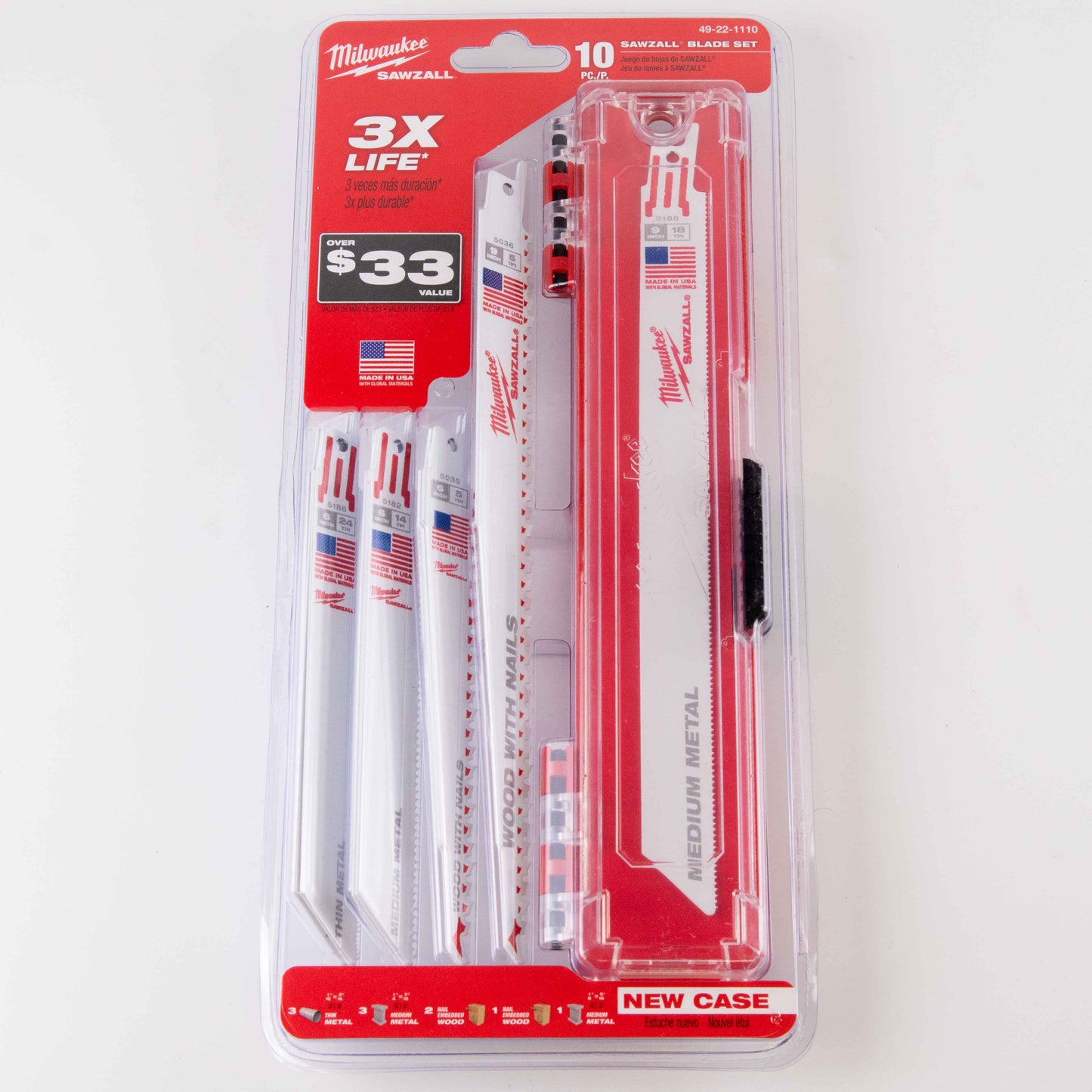 MILWAUKEE SAWZALL BLADE SET 10PC