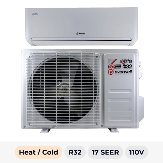 EVERWELL 12000 BTU HEAT/COLD 17SEER2 R-32 110V