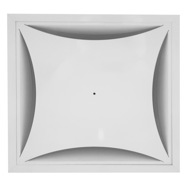 CEILING DIFFUSER 24X24 FLAT CONE WHIT FIBER HOOKS