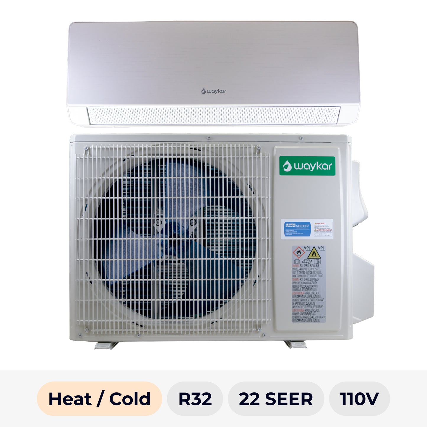 Mini Split WAYKAR 12000 BTU HEAT/COLD 22SEER2 R-32 110V