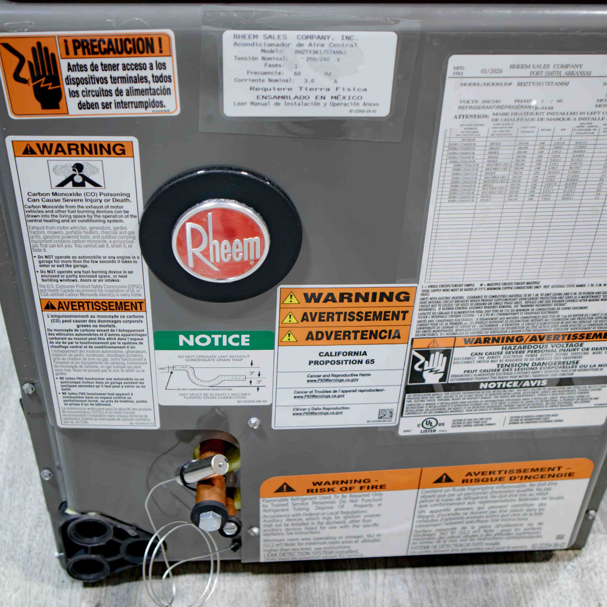 Rheem 1.5 Ton Air Handler, R-410A – Clearance